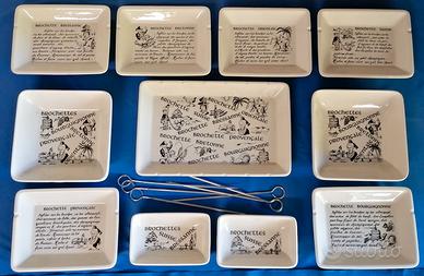 Servizio fonduta 11 pz. ceramica pregiata De Gien