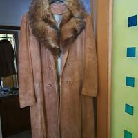 Cappotto vintage in pelle scamosciata