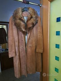 Cappotto vintage in pelle scamosciata