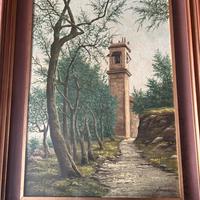 Quadro Paesaggio Campanile Dipinto