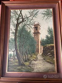 Quadro Paesaggio Campanile Dipinto
