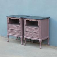 Coppia comodini st.provenzale laccati Shabby Chic
