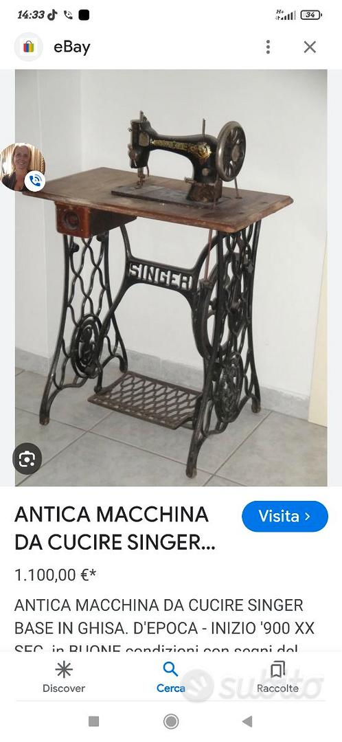 Macchina da cucire Singer a pedale 1934 - Arredamento e Casalinghi In  vendita a Catania