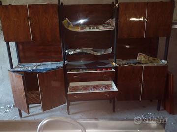 Mobile soggiorno/tinello vintage con gambe anni 60