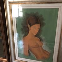 Dipinto nudo di donna con cornice collezione