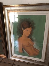 Dipinto nudo di donna con cornice collezione