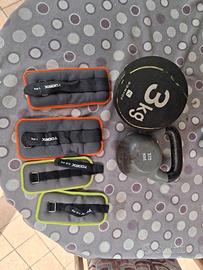 kettle 12 kg + palla 3 kg + batteling +cavigliere 