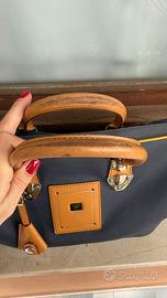 Borsa bauletto blu Piero Guidi