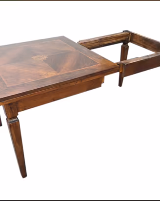 Tavolo quadrato classico apribile a libro 90x90