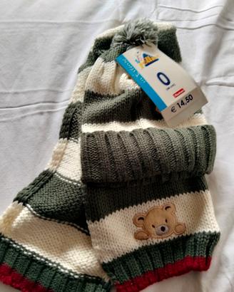 Set Neonato Cappello e Sciarpa con Orsetto  NUOVO