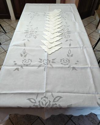 servizio tovaglia x 12 sfilato siciliano 