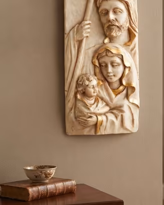 Quadro religioso in pasta di marmo 18×9 cm