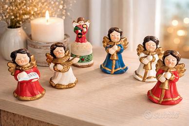Angioletti vintage ceramica set 6 decorazione casa