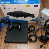 Ps4 slim 500 gb + account + cuffie + the last of u