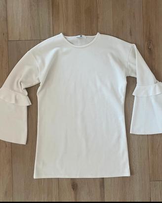 Vestito missguided bianco maniche a campana