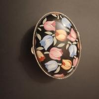 Scatola argento coperchio ceramica