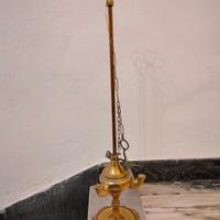 ANTICO LUME in ottone a 3 fiamme con forbicine
