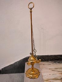 ANTICO LUME in ottone a 3 fiamme con forbicine