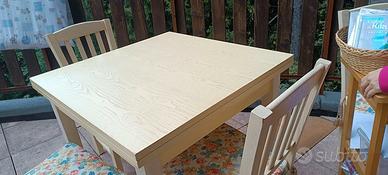 tavolo quadrato a libro legno abete chiaro