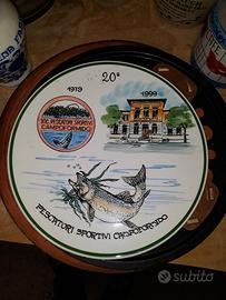 Lotto 3 piatti disegno pesci