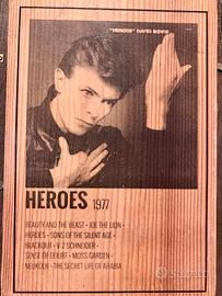 David Bowie Heroes stampa su legno 19x28cm.