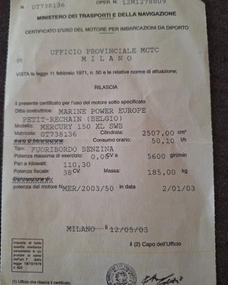 motore Fuoribordo Mercury 150 cv 2 tempi