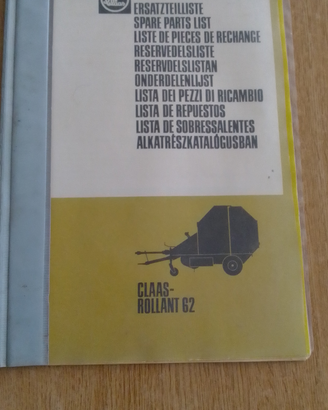 Claas ROLLANT 62 catalogo parti ricambio