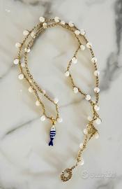 Collana choker realizzata a mano con cristalli