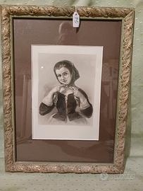 quadro con incisione dell'800 