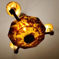 Lampadario vintage in alabastro stile art deco