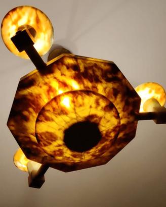 Lampadario vintage in alabastro stile art deco