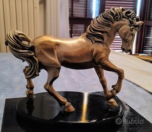 statua equestre, creazione artigianale, argento 