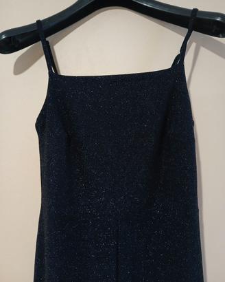 Tuta in lurex blu scuro