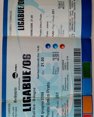 Ticket collezione Ligabue 2006