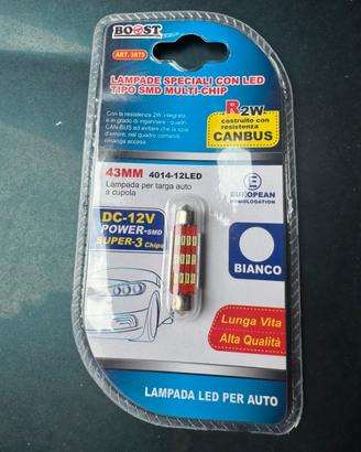 Lampadina Luce a Led Bianco a Siluro 43mm CanBus
