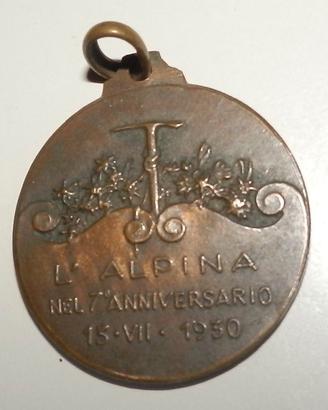 Medaglia l'Alpina 7° Anniversario 13-7-1930