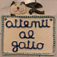 Targa per porta Attenti al Gatto
