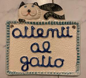 Targa per porta Attenti al Gatto