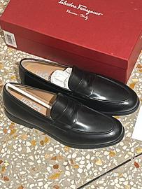 Mocassini uomo Ferragamo Funes 44 nero nuovi