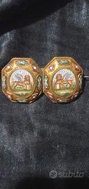 Spilla oro 18k  con micro mosaico antica