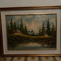 Quadro paesaggio, Firmato L.Zanelli, Cornice Oro