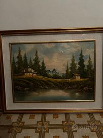 Quadro paesaggio, Firmato L.Zanelli, Cornice Oro