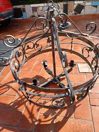 lampadario ferro battuto 