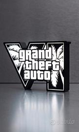 Lampada Led GTA VI  Insegna Lightbox Scrivania USB