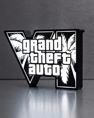 Lampada Led GTA VI  Insegna Lightbox Scrivania USB