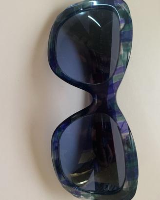 Occhiali da Sole Chanel Oversize Fantasia Blu