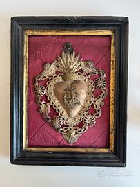 Antico cuore sacro ex voto grazia ricevuta