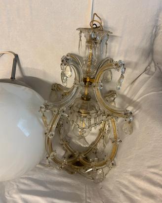 Lampadario a gocce restaurato