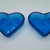 Ciotole(12pz) nuove.Vetro blu.Italy.Mestri Vetrai