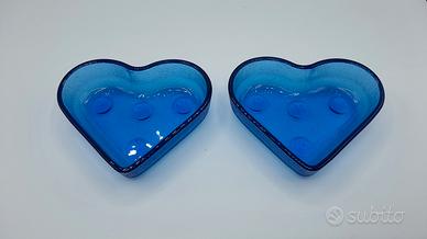 Ciotole(12pz) nuove.Vetro blu.Italy.Mestri Vetrai